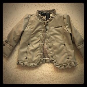 Calvin Klein Jeans faux leather baby coat